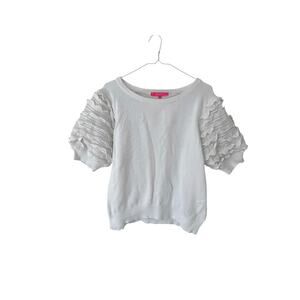 Lilly Pulitzer Faye Ruffled Short Sleeve Knit Top Size XL